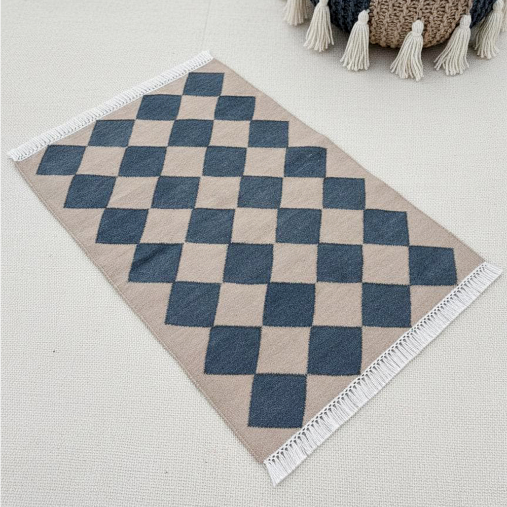 Handmade Vintage Multicolor Wool Dhurrie For Living